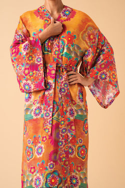 Golden Cranes Long Kimono