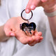 Silver locket keyring with 