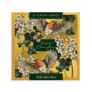 Golden Robins Luxury Christmas Card Box