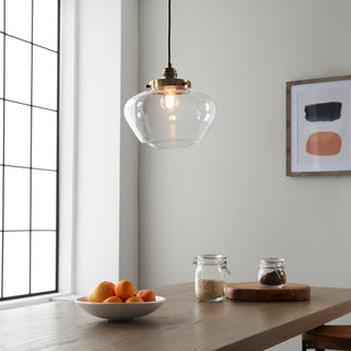 Camberley 1 Pendant Light Antique Brass Clear 2