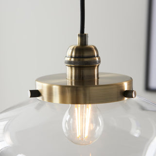 Camberley 1 Pendant Light Antique Brass Clear 3