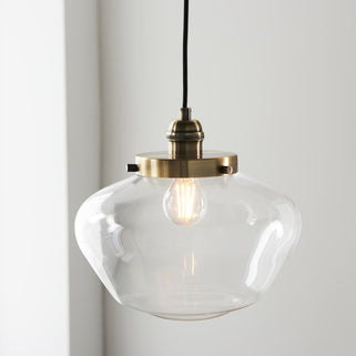 Camberley 1 Pendant Light Antique Brass Clear 4