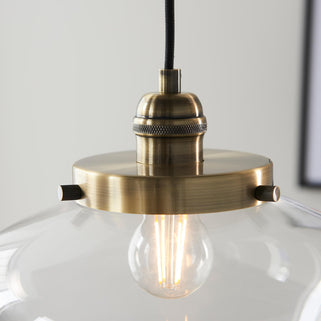 Camberley 1 Pendant Light Antique Brass Clear 6