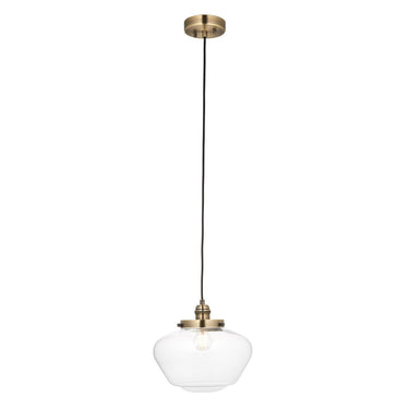 Camberley 1 Pendant Light Antique Brass Clear 8