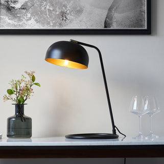 Brair 1 Table Lamp Matt Black & Antique Brass 2
