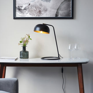 Brair 1 Table Lamp Matt Black & Antique Brass 3