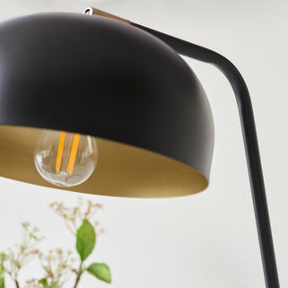 Brair 1 Table Lamp Matt Black & Antique Brass 6