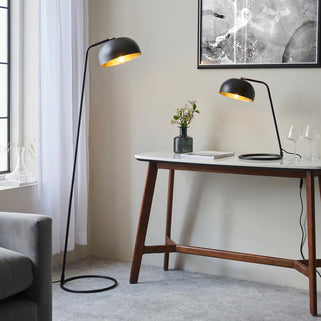 Brair 1 Table Lamp Matt Black & Antique Brass 7