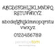 Alphabet and numbers shown for engraving