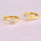 Gold Cz Star Huggie Hoop Earrings