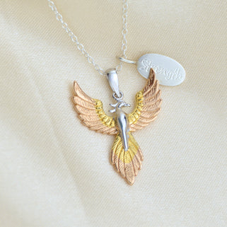 Personalised Sterling Silver Phoenix Strength Necklace