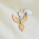 Personalised Phoenix Strength Positivity Pendant with engraved silver charm saying Strength