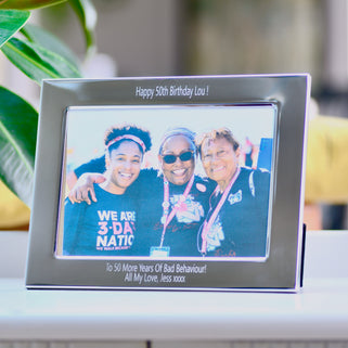 Personalised 50th Birthday Silver-Plated Photo Frame