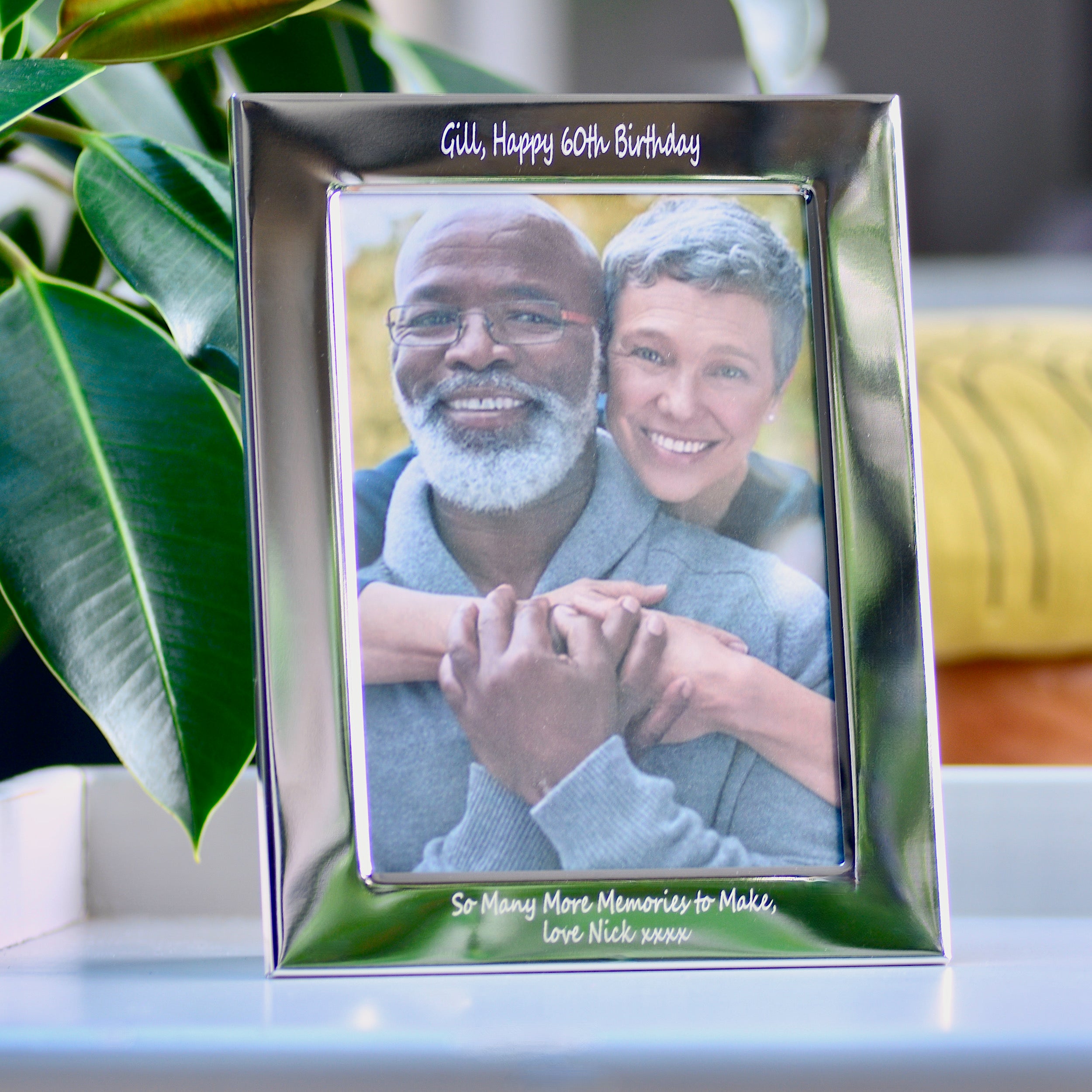 Personalised 60th Birthday Silver-Plated Photo Frame – Penelopetom
