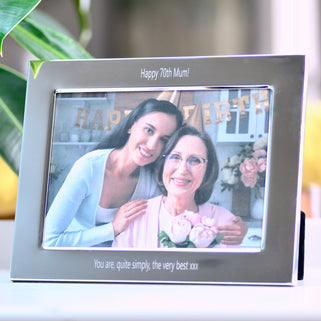 Personalised 70th Birthday Silver-Plated Photo Frame