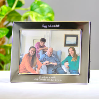 Personalised 90th Birthday Silver Photo Frame