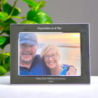 Personalised Silver Anniversary Silver-Plated Photo Frame