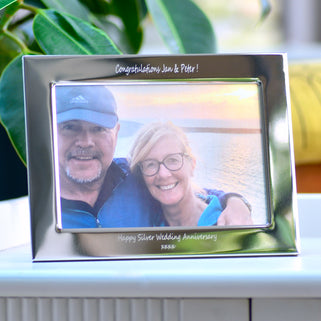 Personalised Silver Anniversary Silver-Plated Photo Frame