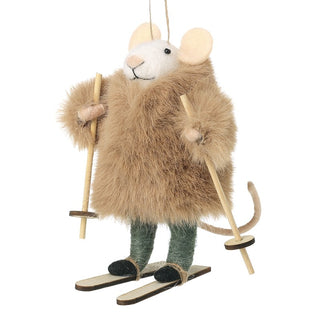 Felt Skiing Mice In Coat