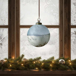 Smoky Silver Glass Giant Bauble