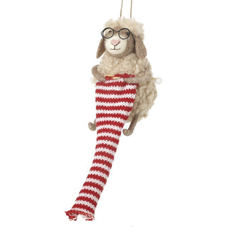 Felt Sheep Knitting Tree Decoration