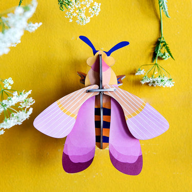 Pink Bee Cardboard Wall Decoration