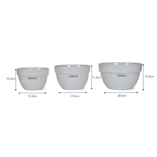 Rialto Ceramic Measuring/Mixing Bowls Set of Three
