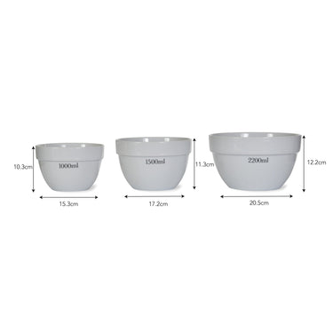 Rialto Ceramic Measuring/Mixing Bowls Set of Three