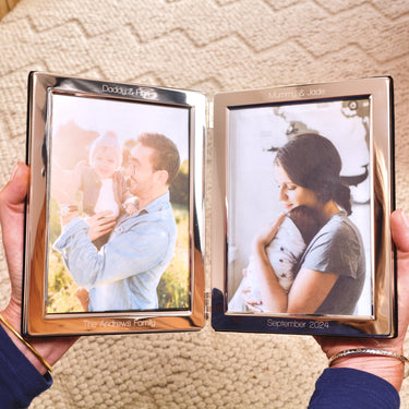 Personalised Silver Plated Double Portrait Photo Frame