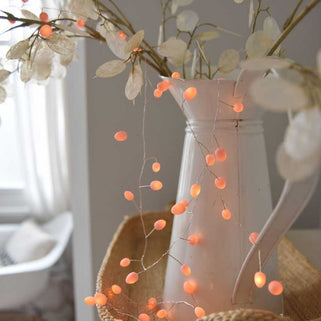 Teardrop Peach Battery Fairy Lights