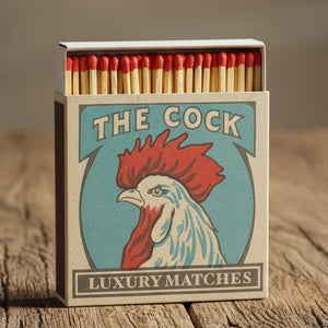 cock design giant matchbox with red tipped giant matches
