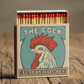 cock design giant matchbox with red tipped giant matches