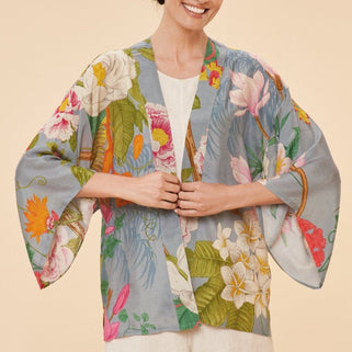 Tropical Flora/Fauna Lavender Kimono Jacket