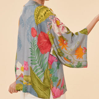 Tropical Flora/Fauna Lavender Kimono Jacket