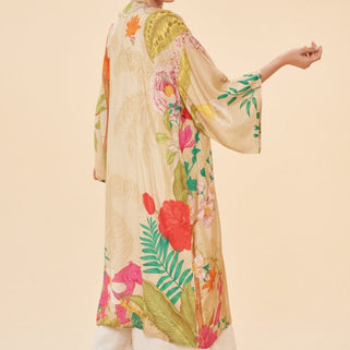 Tropical Floral Coconut Kimono Gown