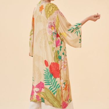 Tropical Floral Coconut Kimono Gown