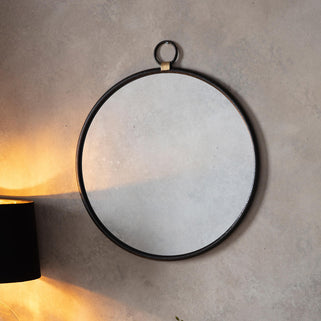 Bayswater Black Round Mirror Large 5