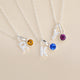 Personalised Silver Sparkle Initial Birthstone Necklace