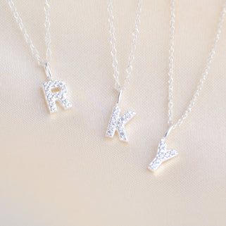 Personalised Sparkle Tiny Initial Necklace