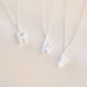 Sparkle Tiny Initial Necklaces close up - Letter R, K & Y