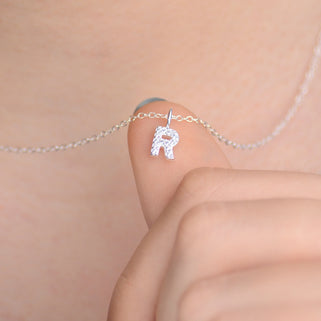 Personalised Sparkle Tiny Initial Necklace