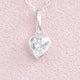 April Heart Birthstone Necklace - Clear Crystal, Sterling Silver