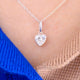 April Heart Birthstone Necklace - Clear Crystal, Sterling Silver