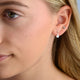 Sterling Silver Birthstone Dangle Stud Earrings showing March Birthstone