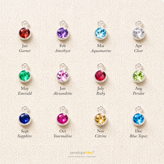 Sterling Silver Mini Initial and Birthstone Necklace