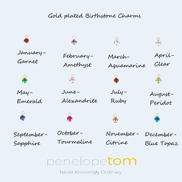Choice of gold set birthstone charms