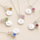 Sterling Silver Mini Initial and Birthstone Necklace