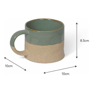 Set of 2 Half Glazed Mugs - Rosemary