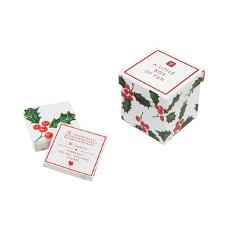 Christmas Trivia Box - Botanical Holly and Berry Design