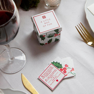 Christmas Trivia Box - Botanical Holly and Berry Design